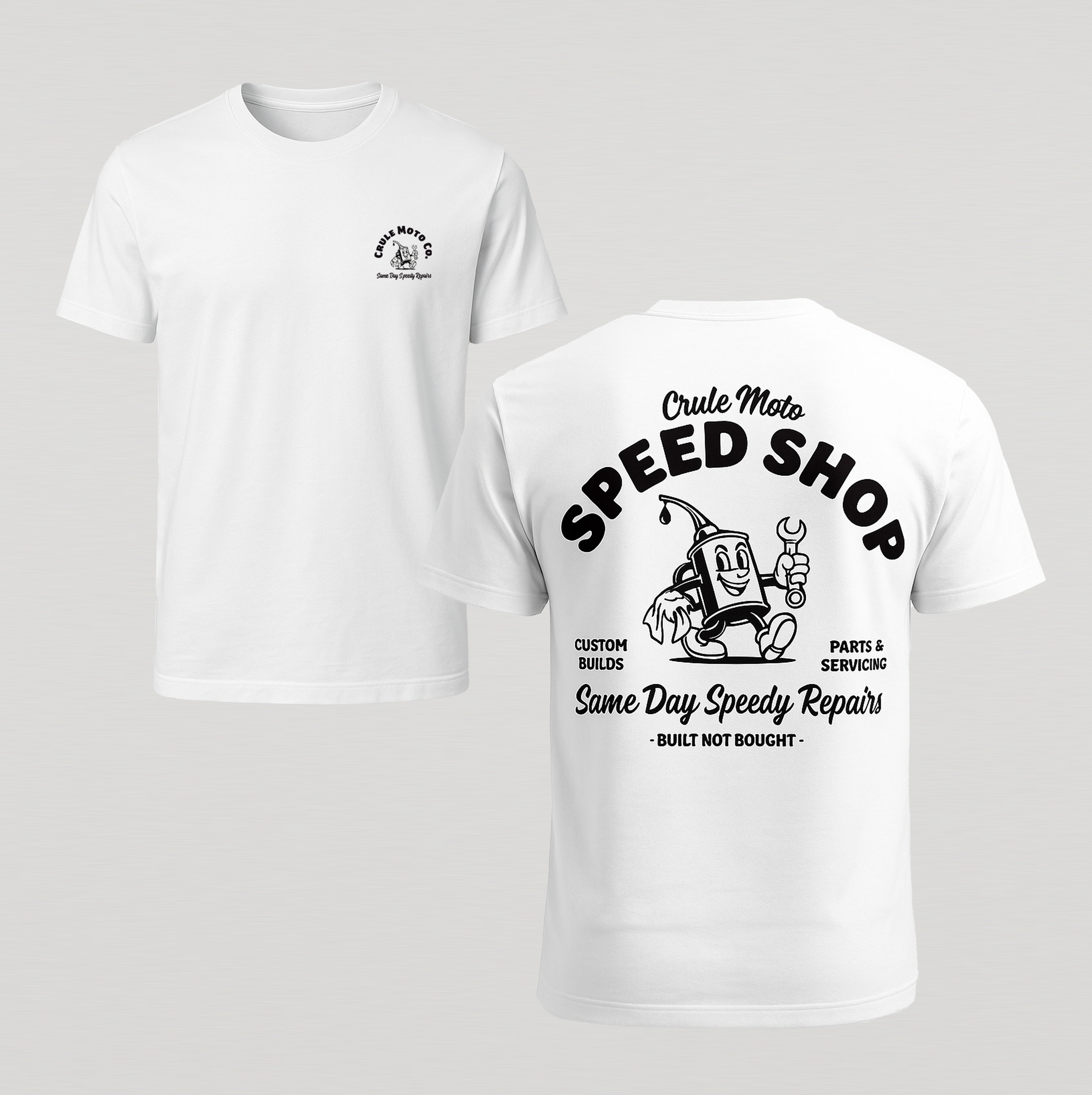 Crule Speed Shop Tee - Black & White