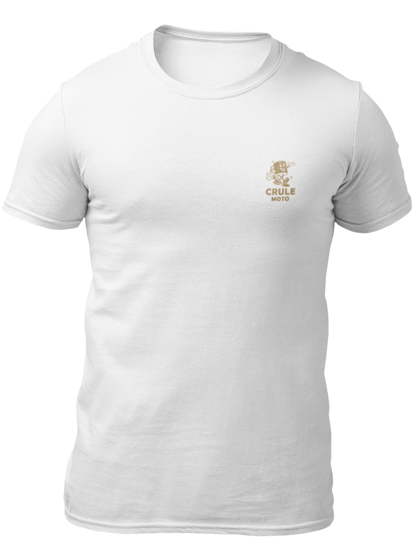 Caffeine & Gasoline Tee - White & Gold