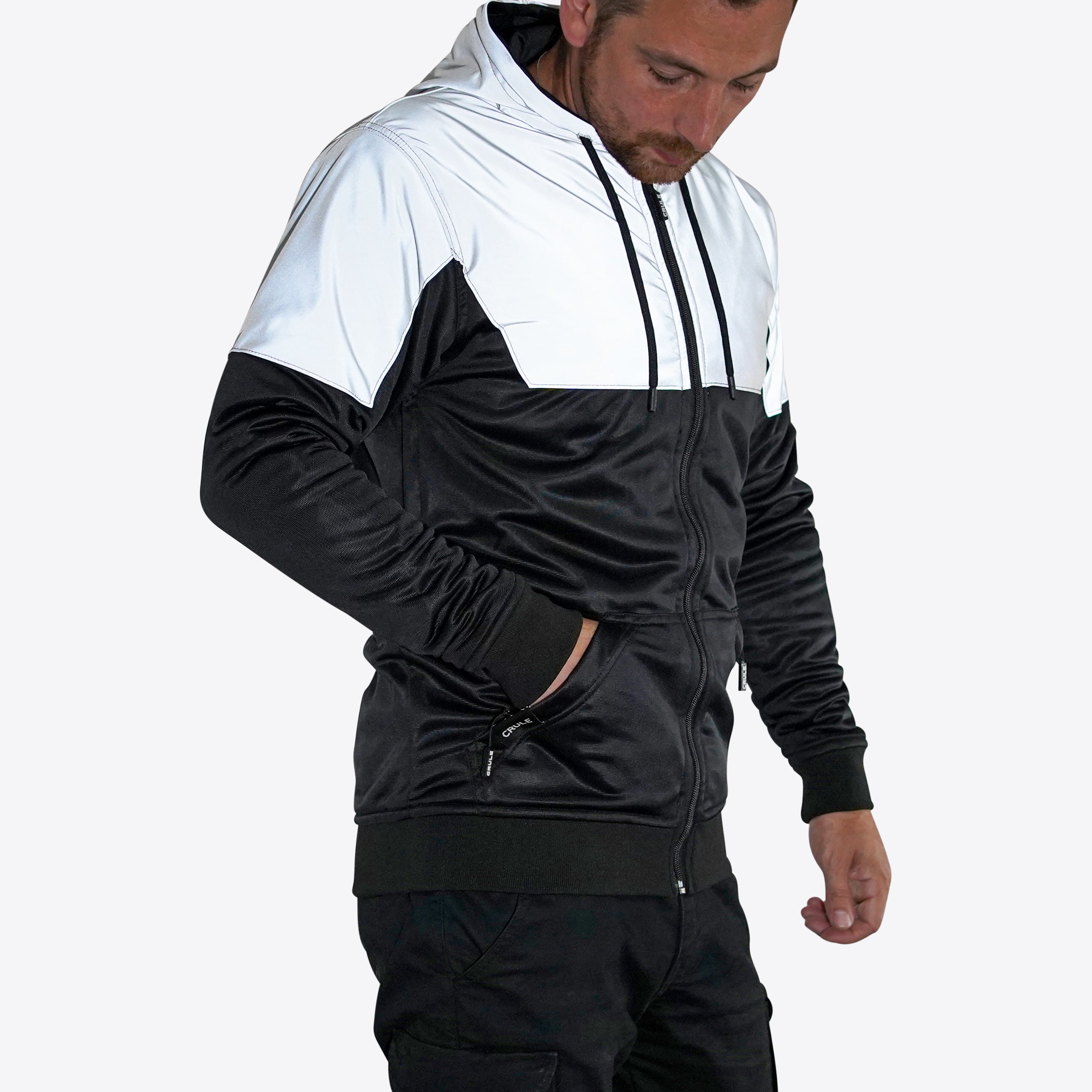 Crule Badlands Reflective Armoured Hoodie - Grey