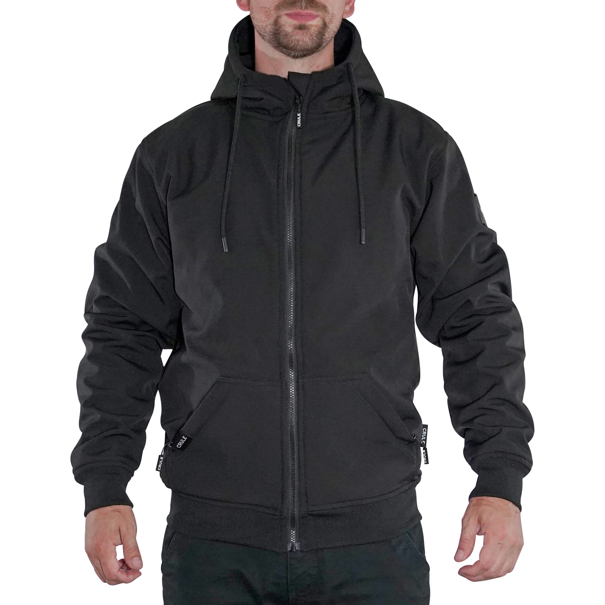 Crule Badlands Armoured Soft Shell Hoodie - Black