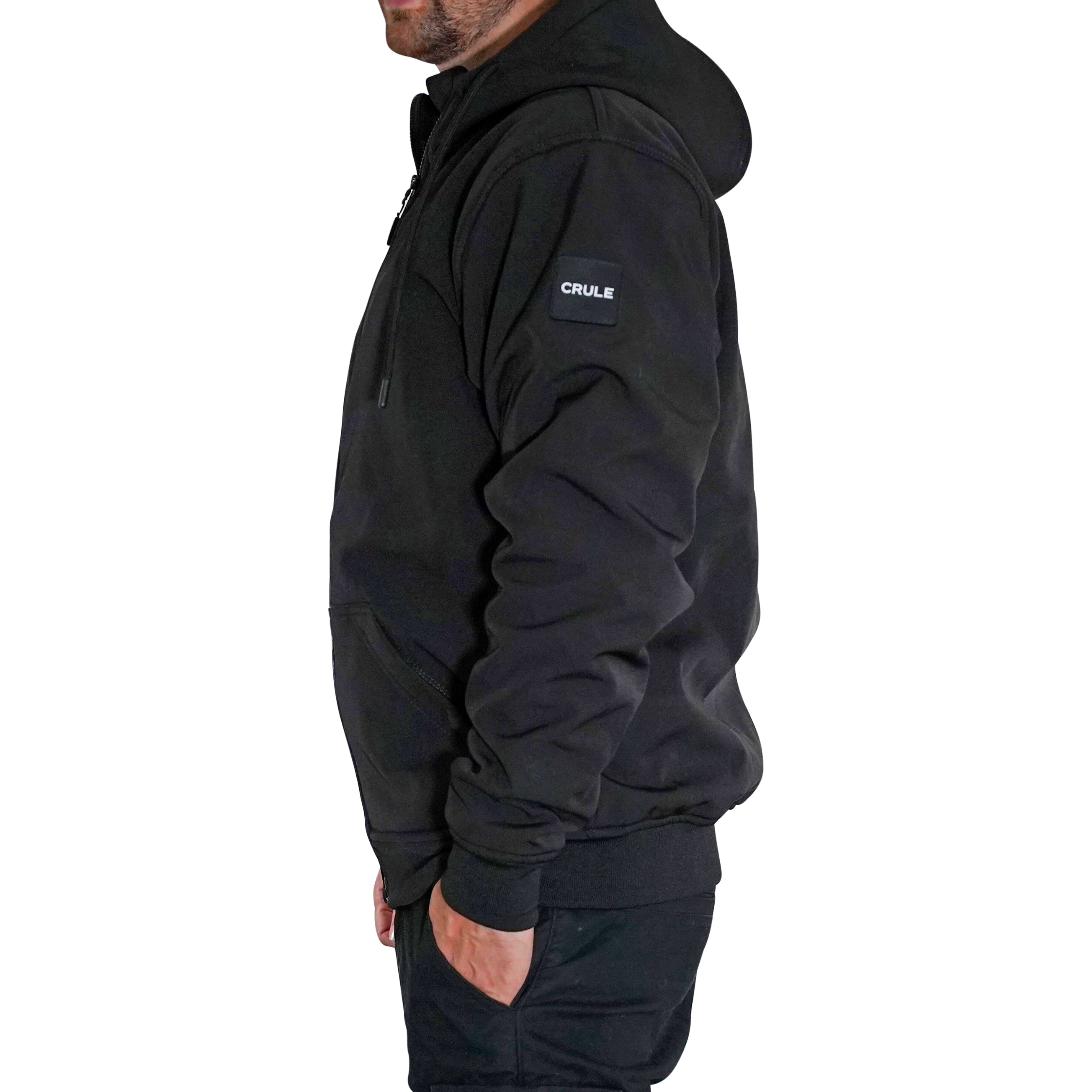 Crule Badlands Armoured Soft Shell Hoodie - Black