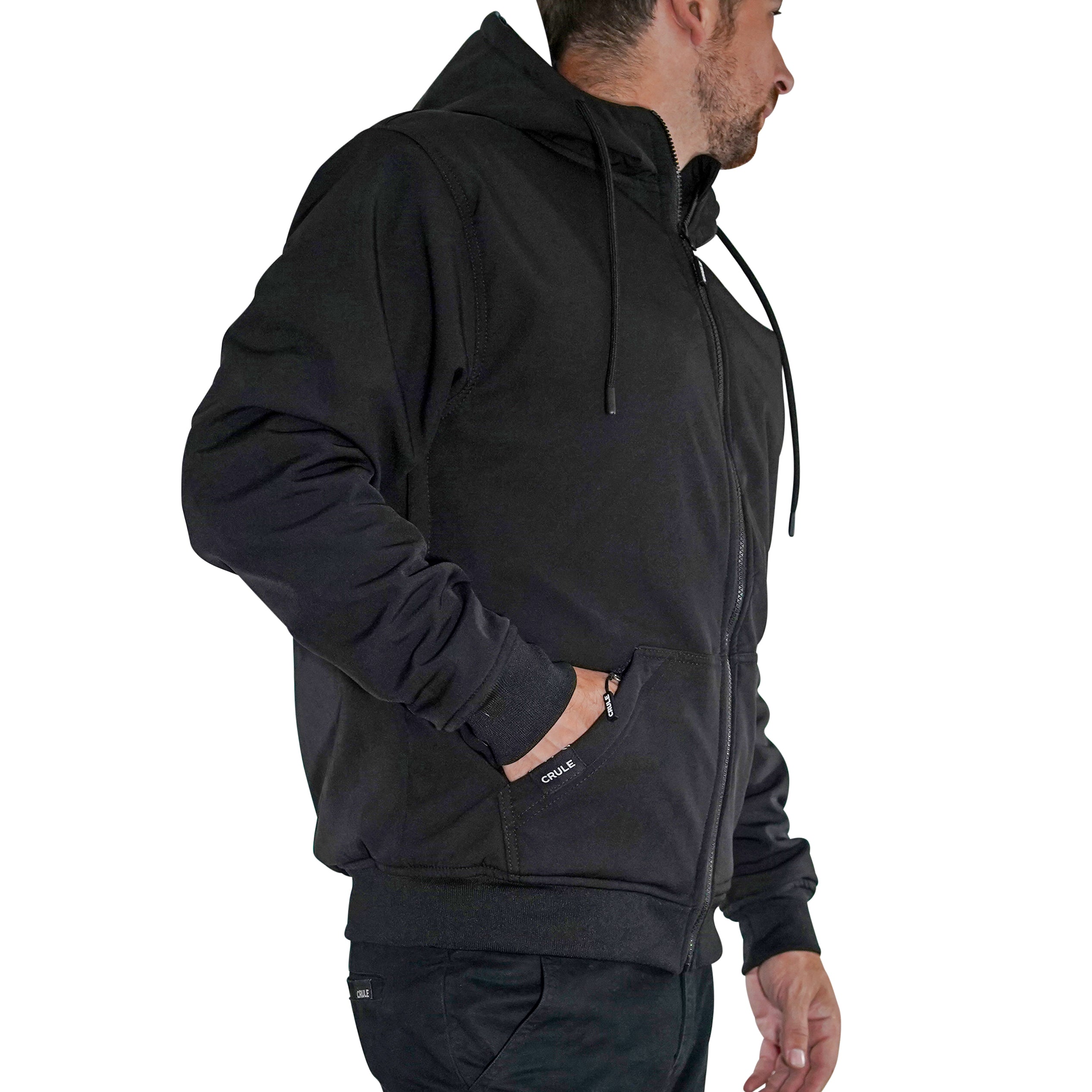 Crule Badlands Armoured Soft Shell Hoodie - Black