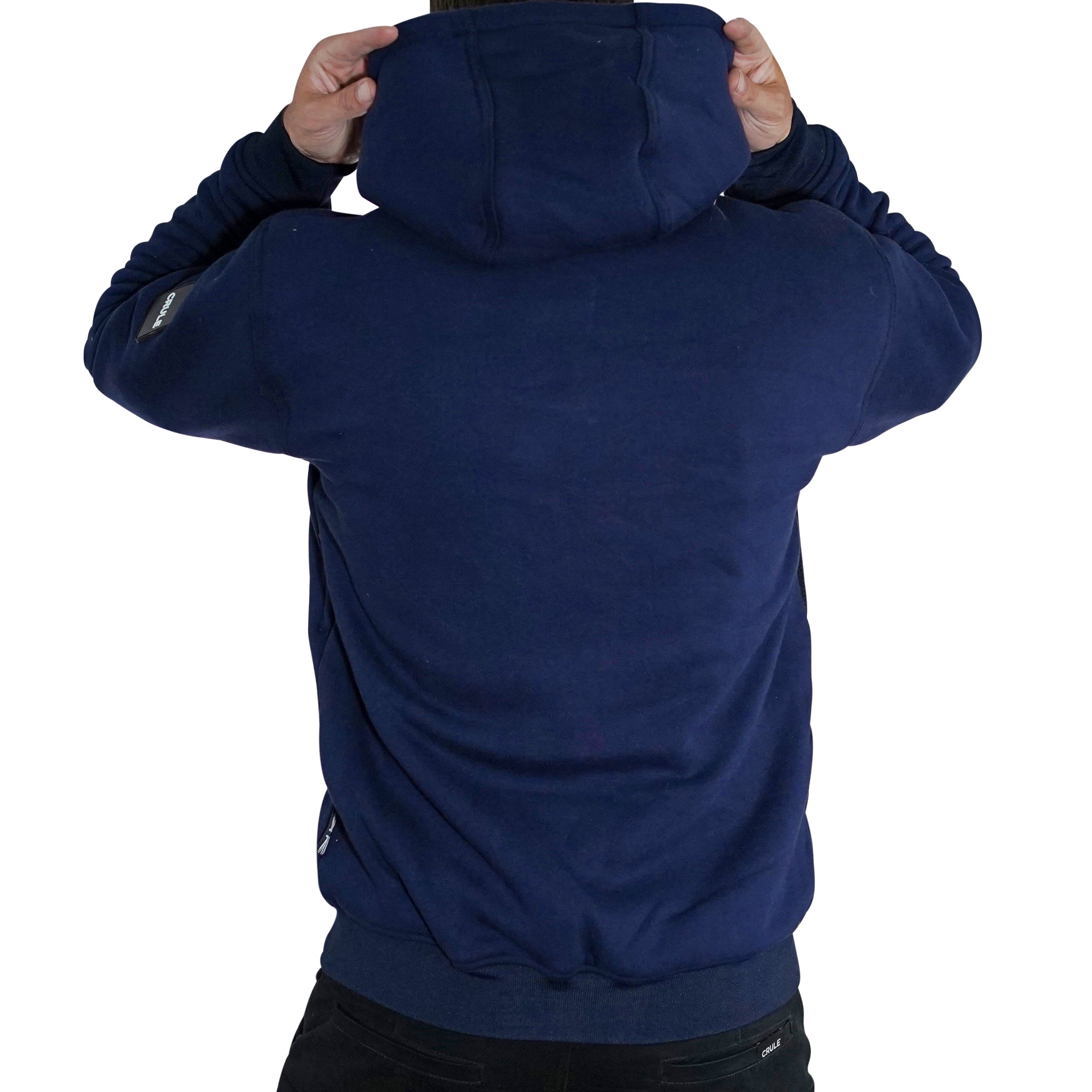 Crule Renegade Armoured Jersey Zip Hoodie - Navy