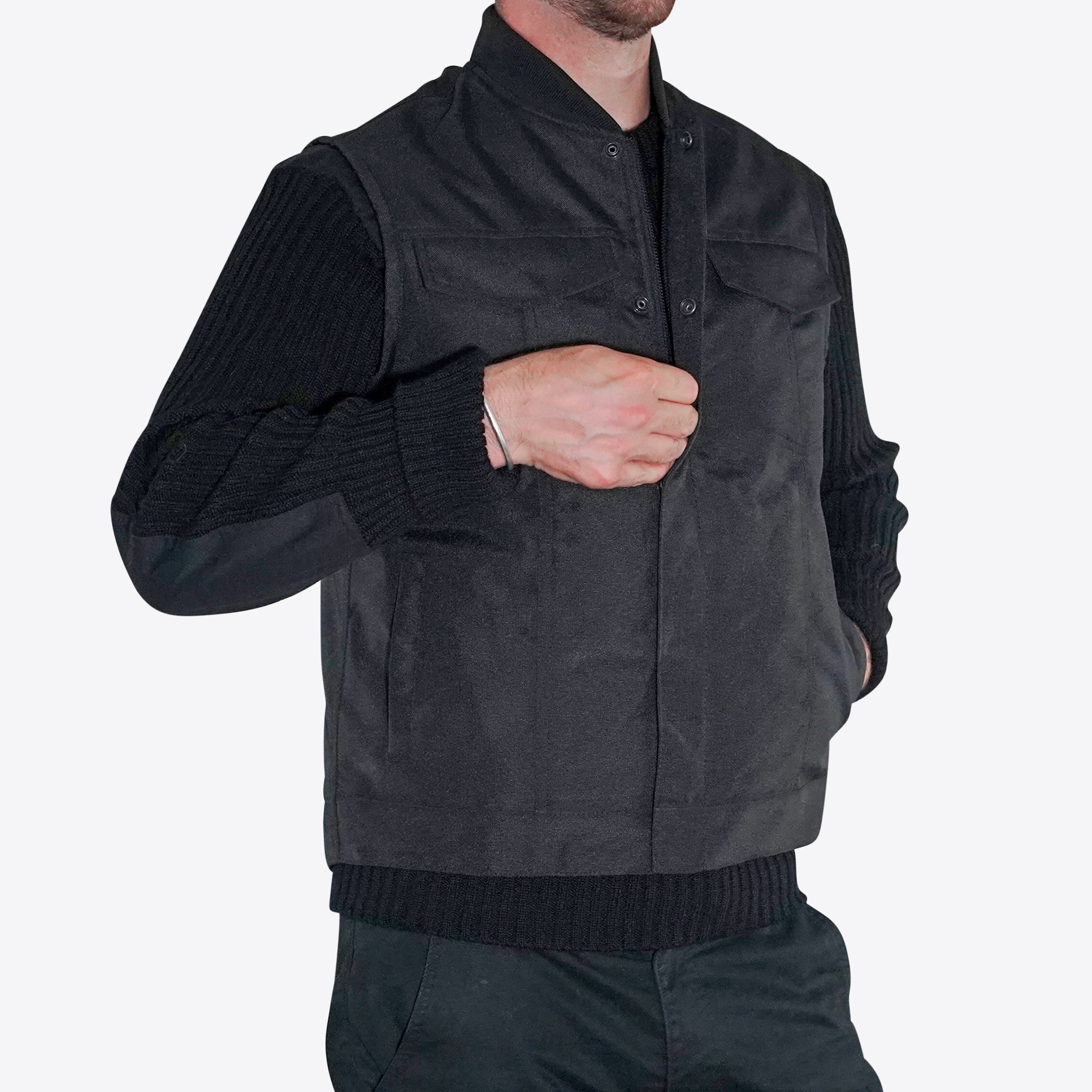 Nomad Armoured Riding Gilet - Black on Black