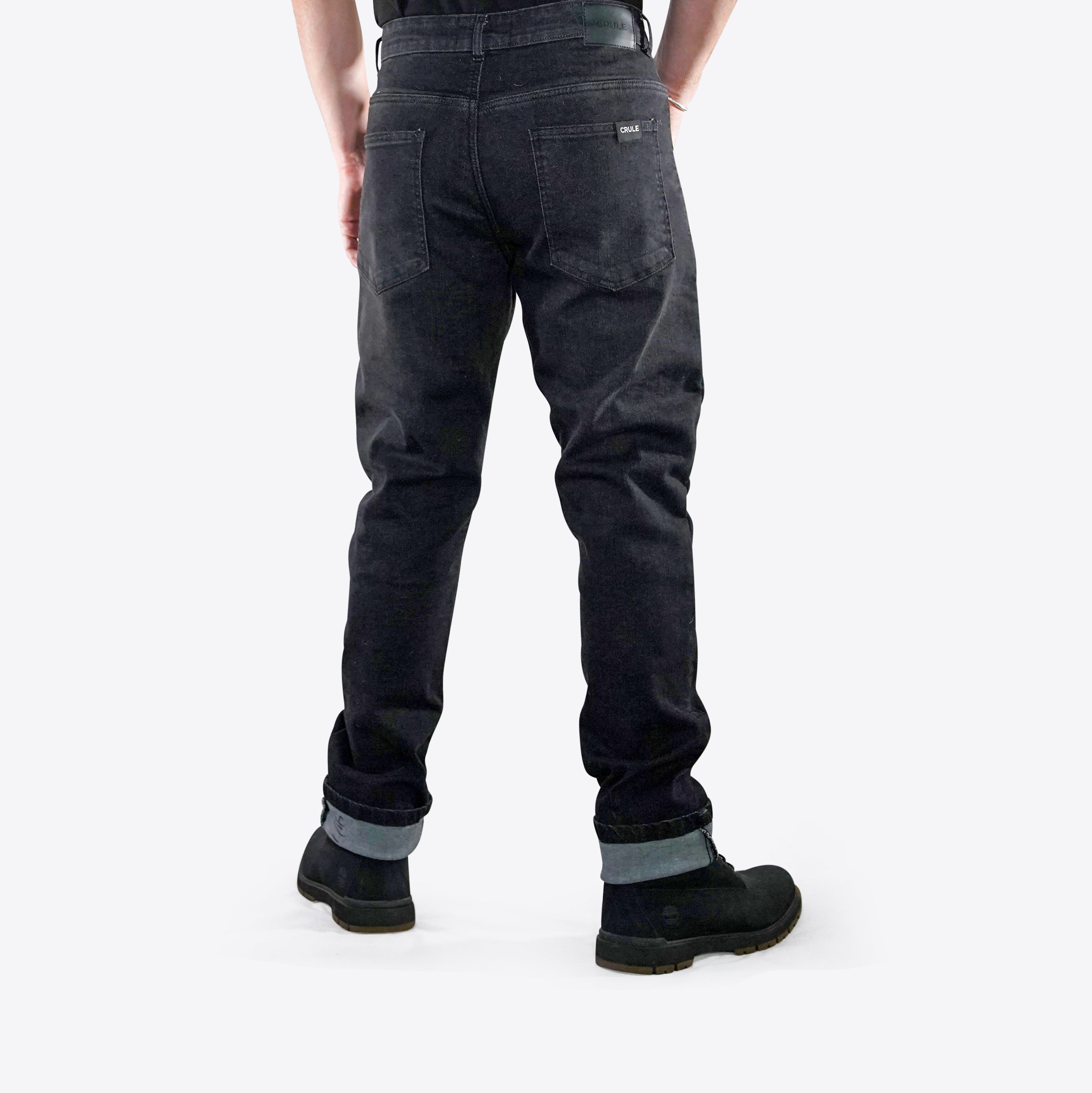 Crule Moto Armoured Moto Denim Riding Jeans AA - Black