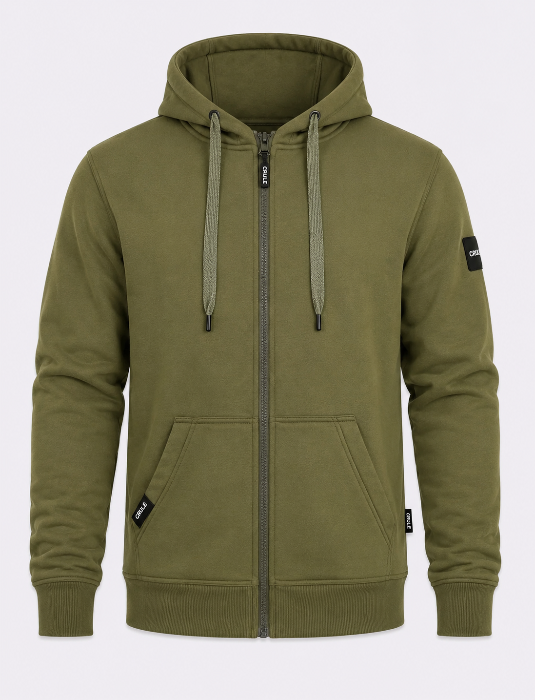Crule Renegade Armoured Jersey Zip Hoodie - Khaki