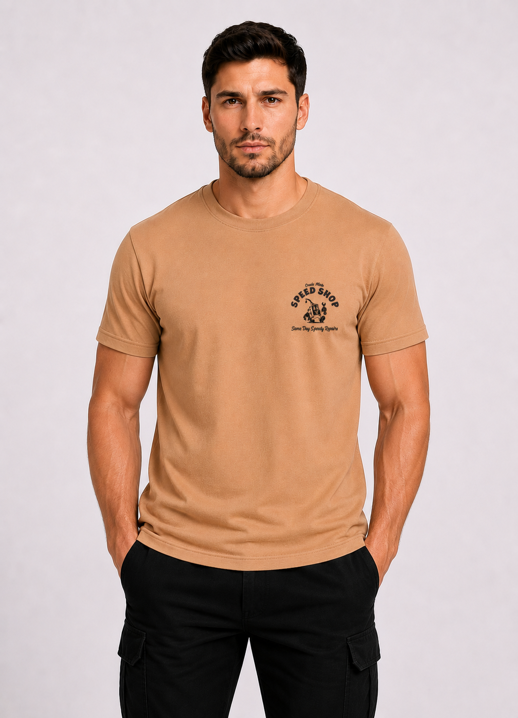 Crule Speed Shop Tee - Tan