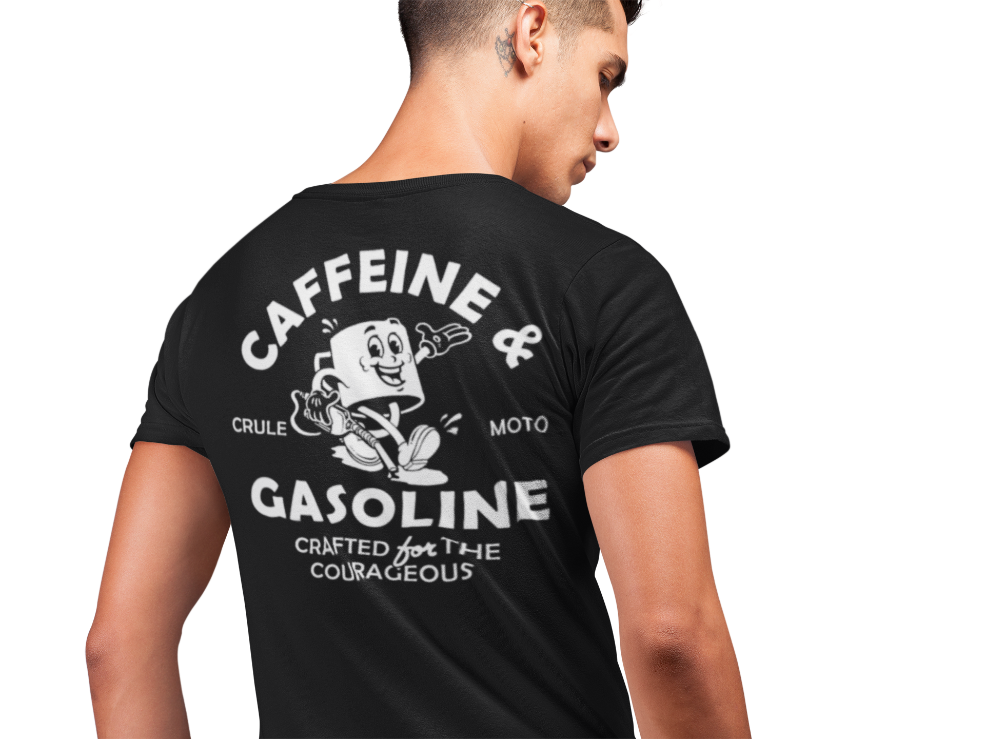 Caffeine & Gasoline Tee - Black & Gold