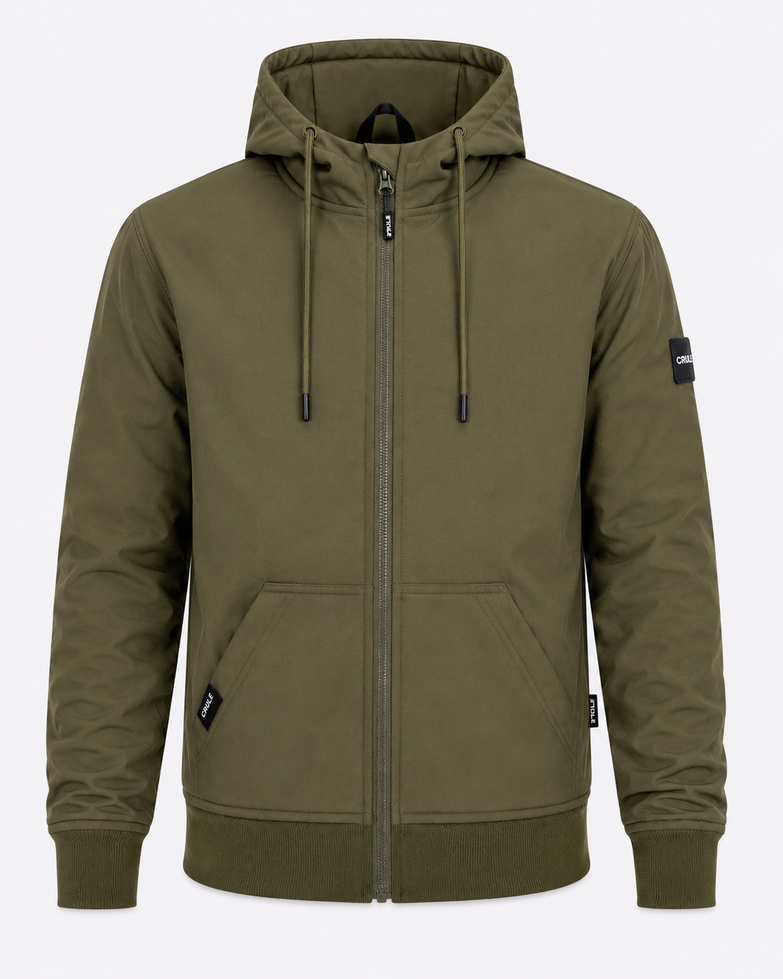 Crule Badlands Armoured Soft Shell Hoodie - Khaki