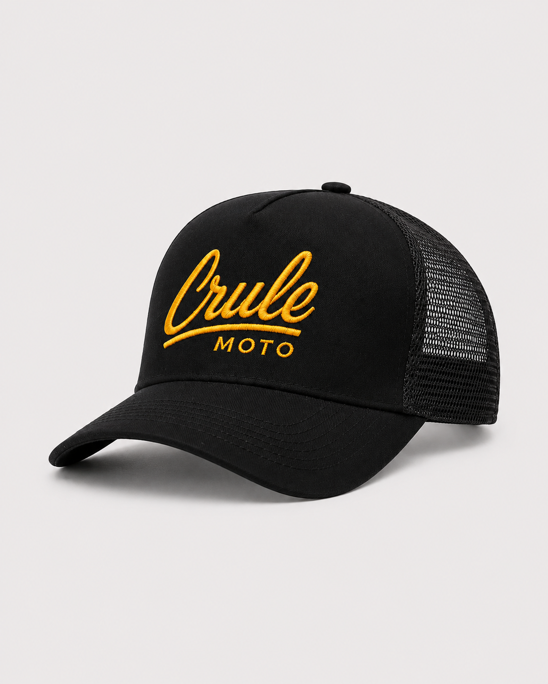 Crule Moto Black & Gold Trucker Cap