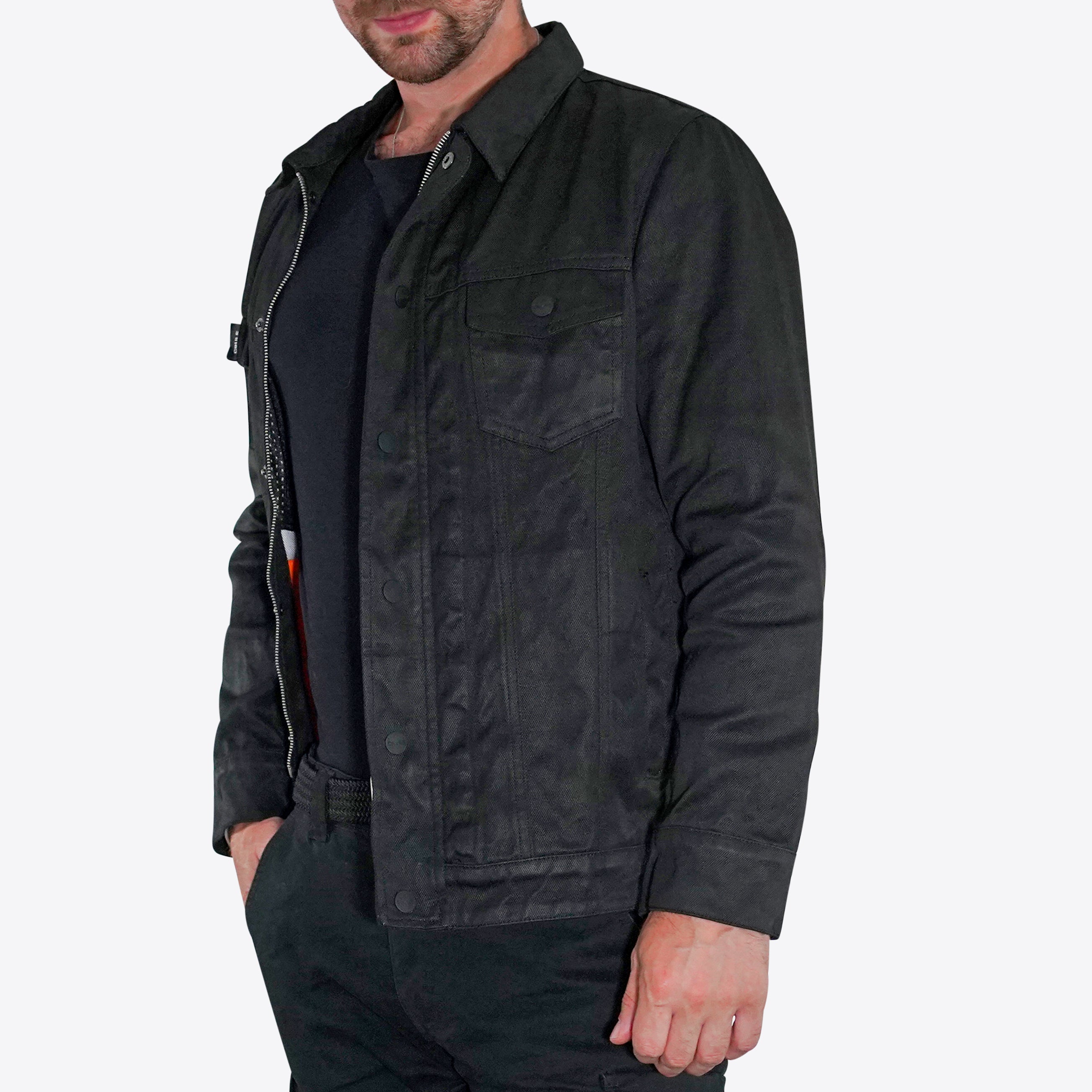 Stealth Denim Jacket - Armoured Single Layer AA Jacket - Black