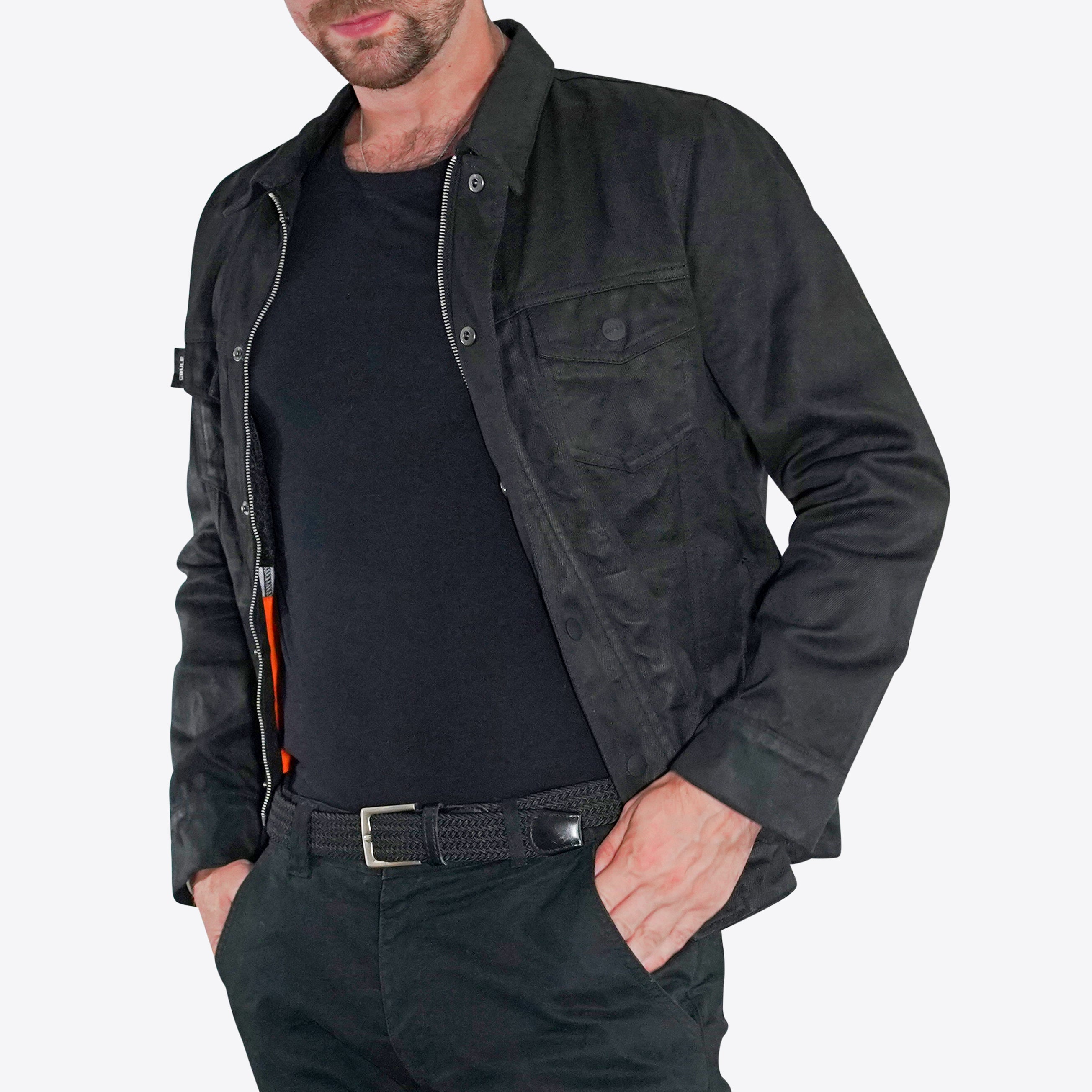 Stealth Denim Jacket - Armoured Single Layer AA Jacket - Black