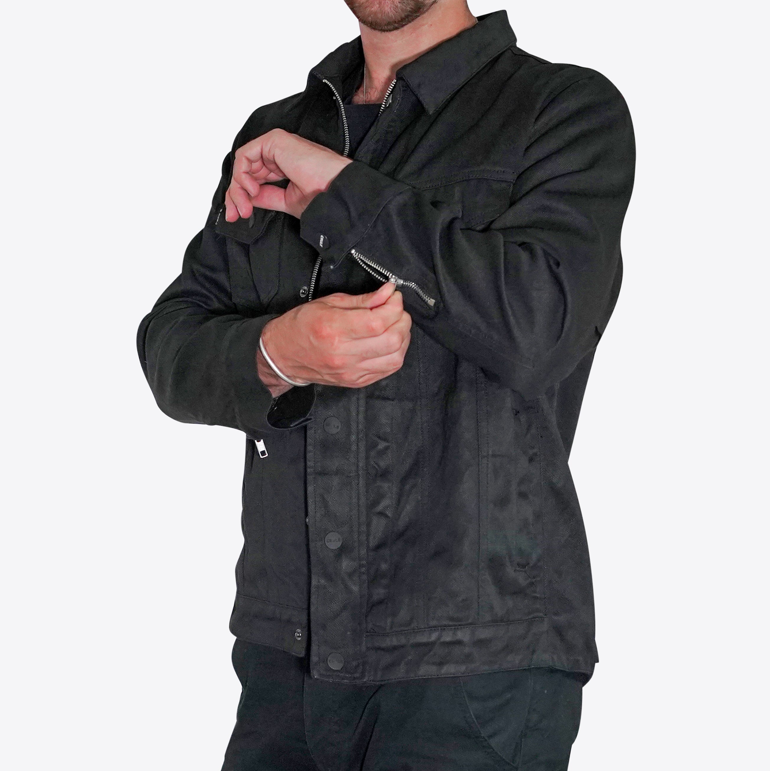 Stealth Denim Jacket - Armoured Single Layer AA Jacket - Black