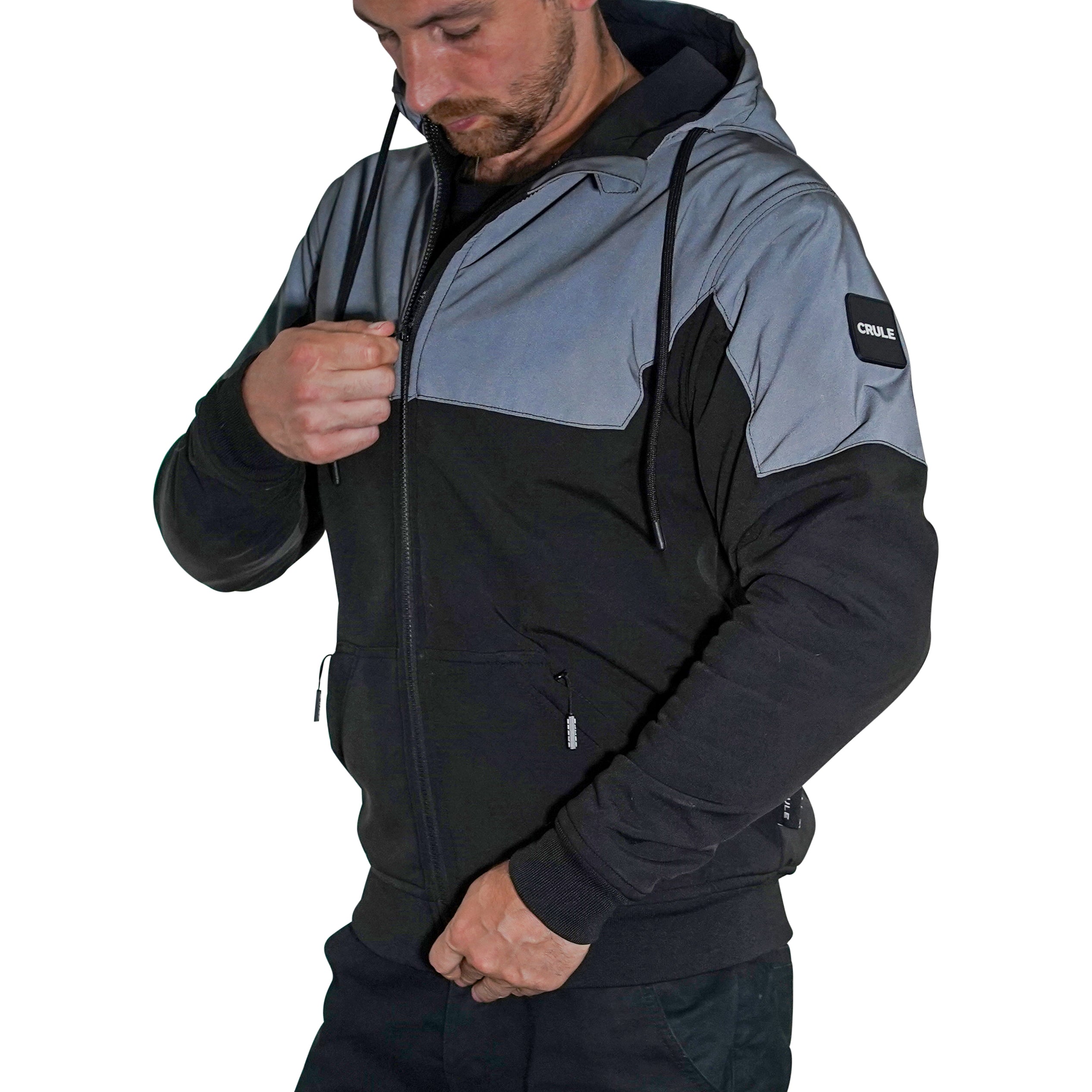 Crule Badlands Reflective Armoured Hoodie - Black