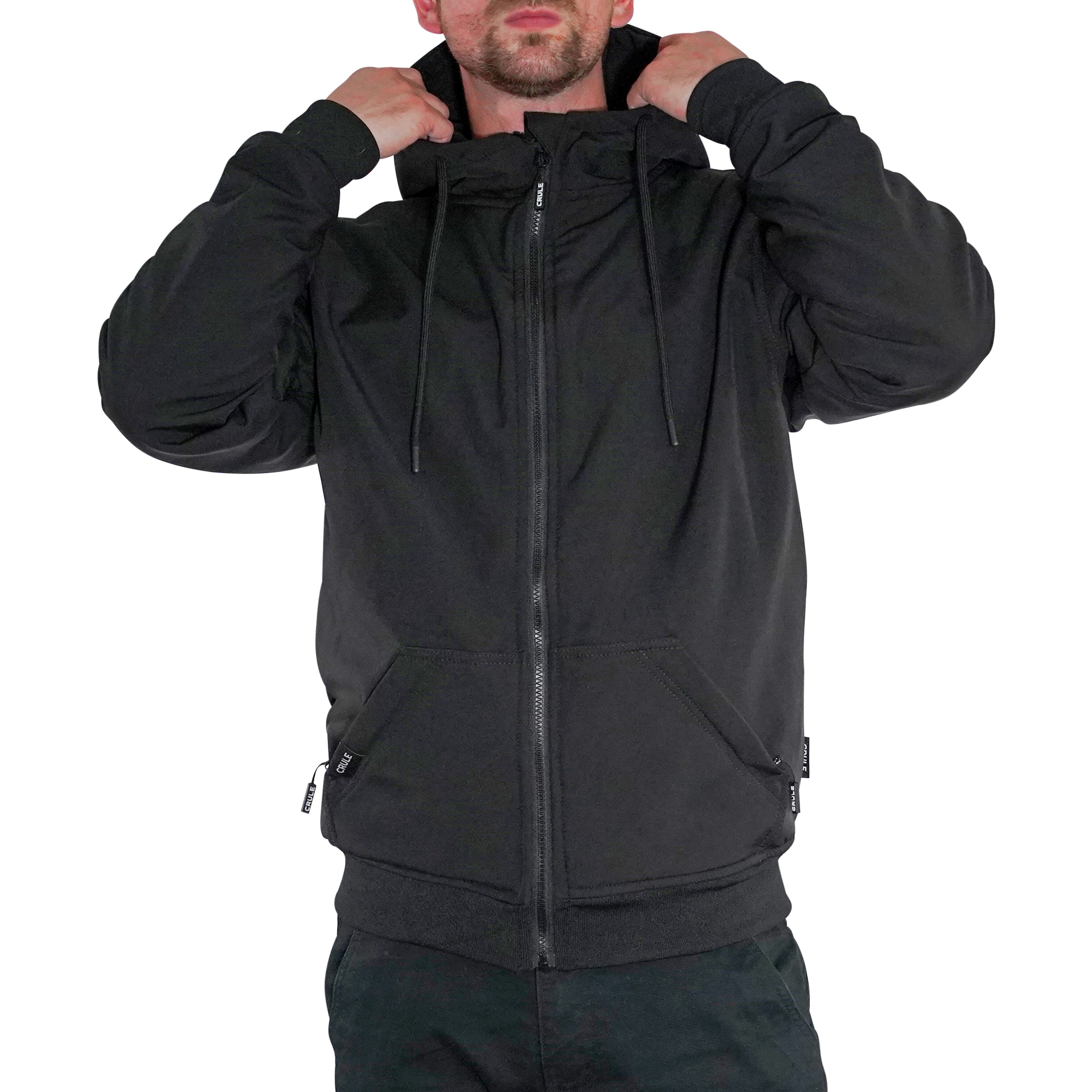 Crule Badlands Armoured Soft Shell Hoodie - Black