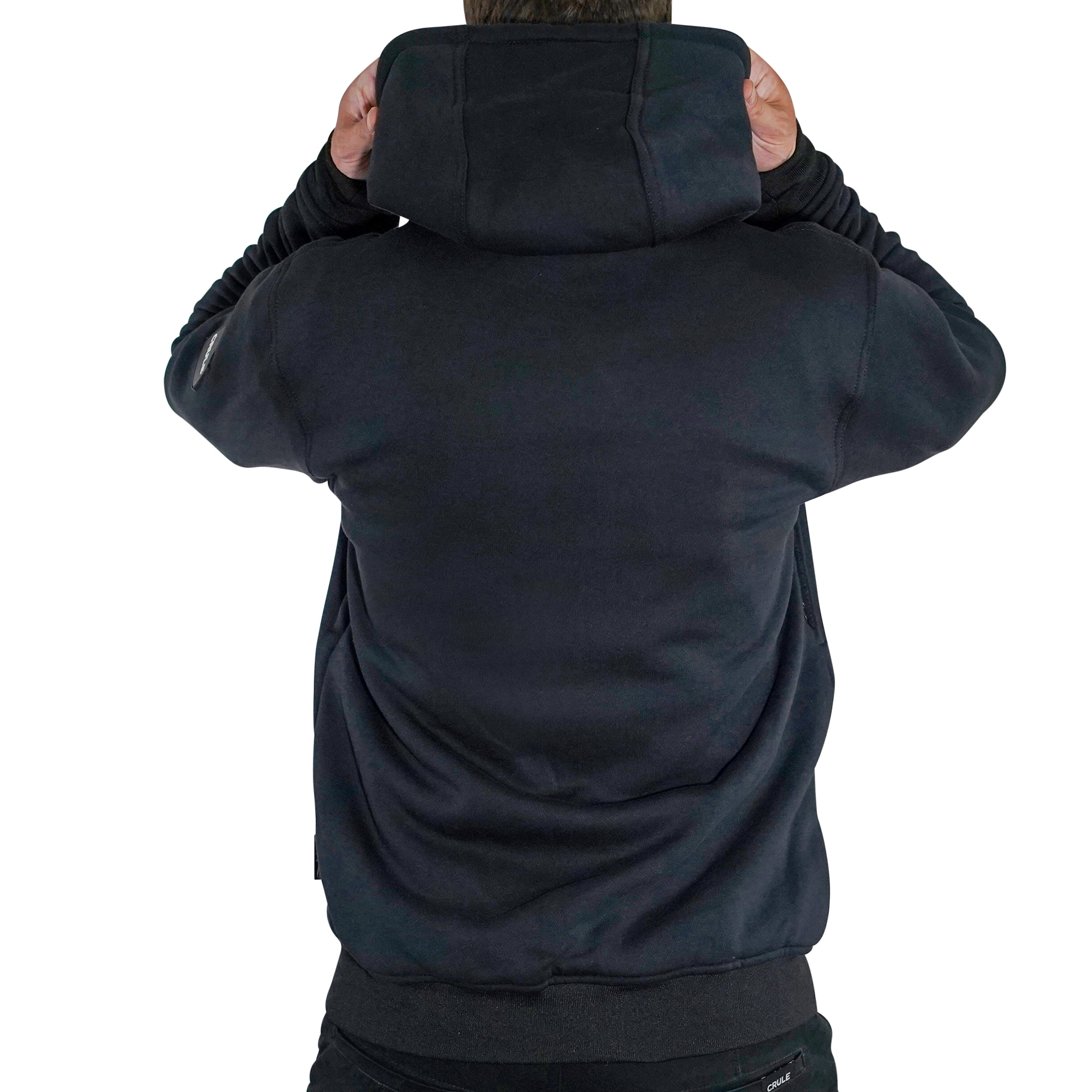 Crule Renegade Armoured Jersey Zip Hoodie - Black