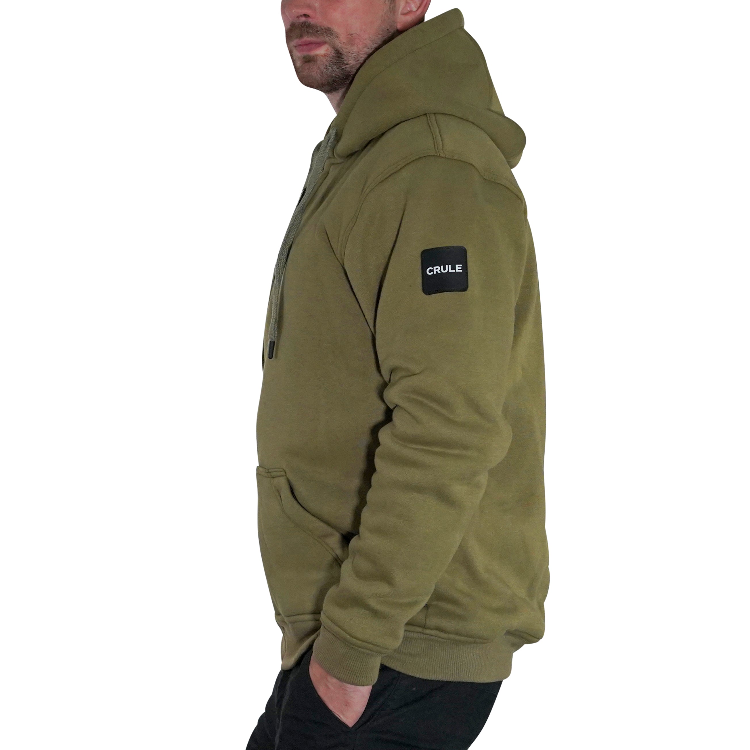 Crule Renegade Armoured Jersey Zip Hoodie - Khaki