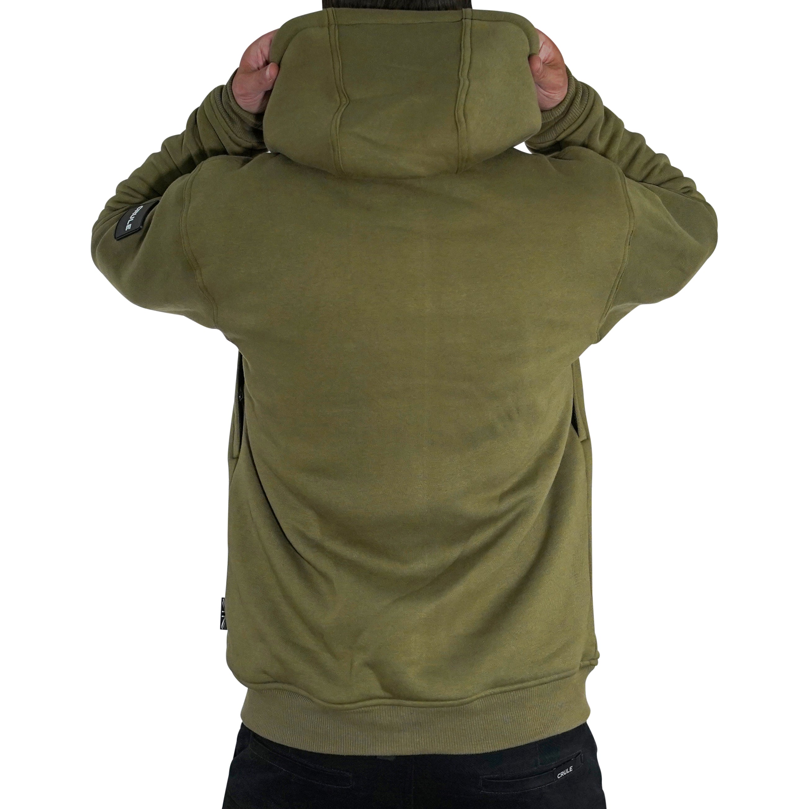 Crule Renegade Armoured Jersey Zip Hoodie - Khaki