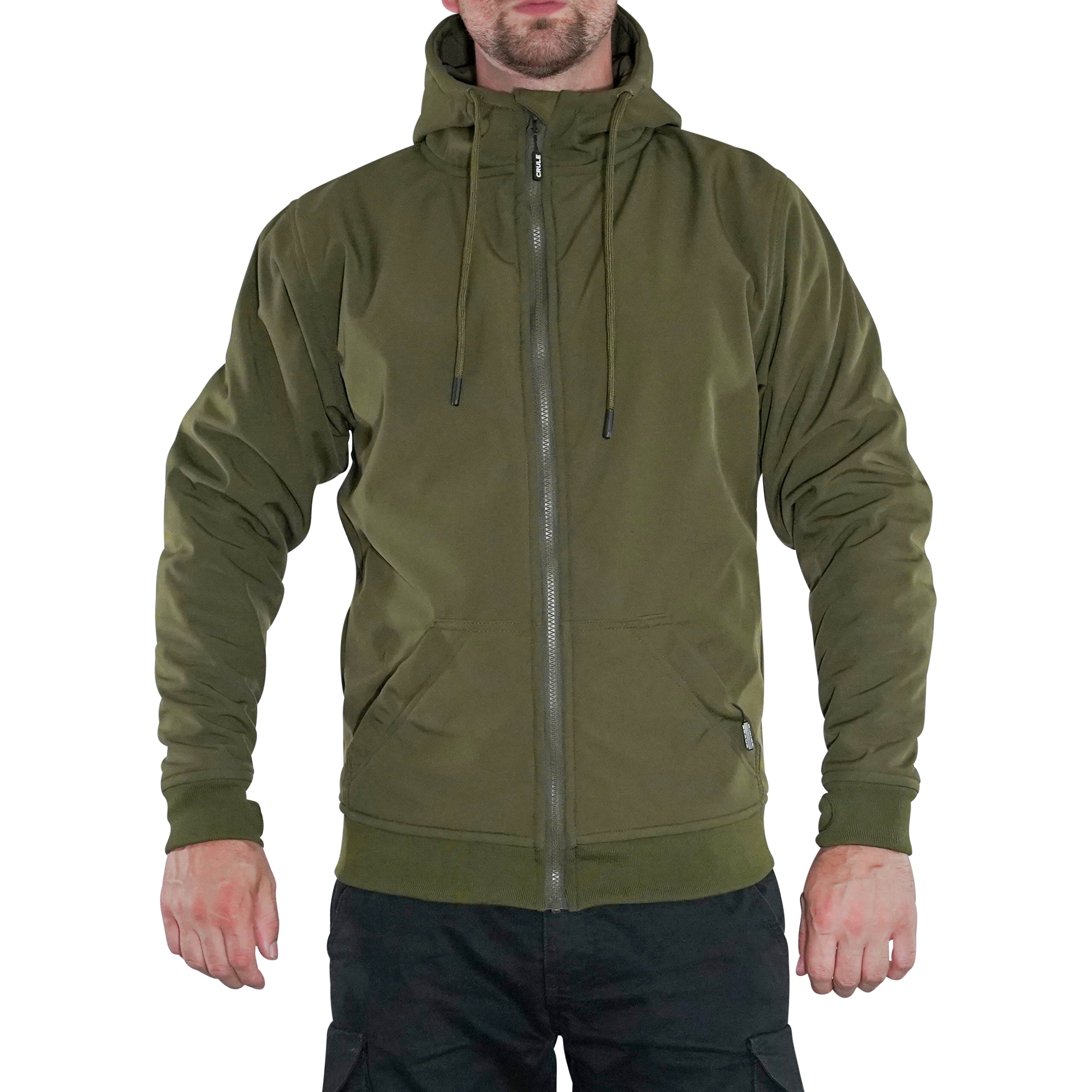 Crule Badlands Armoured Soft Shell Hoodie - Khaki