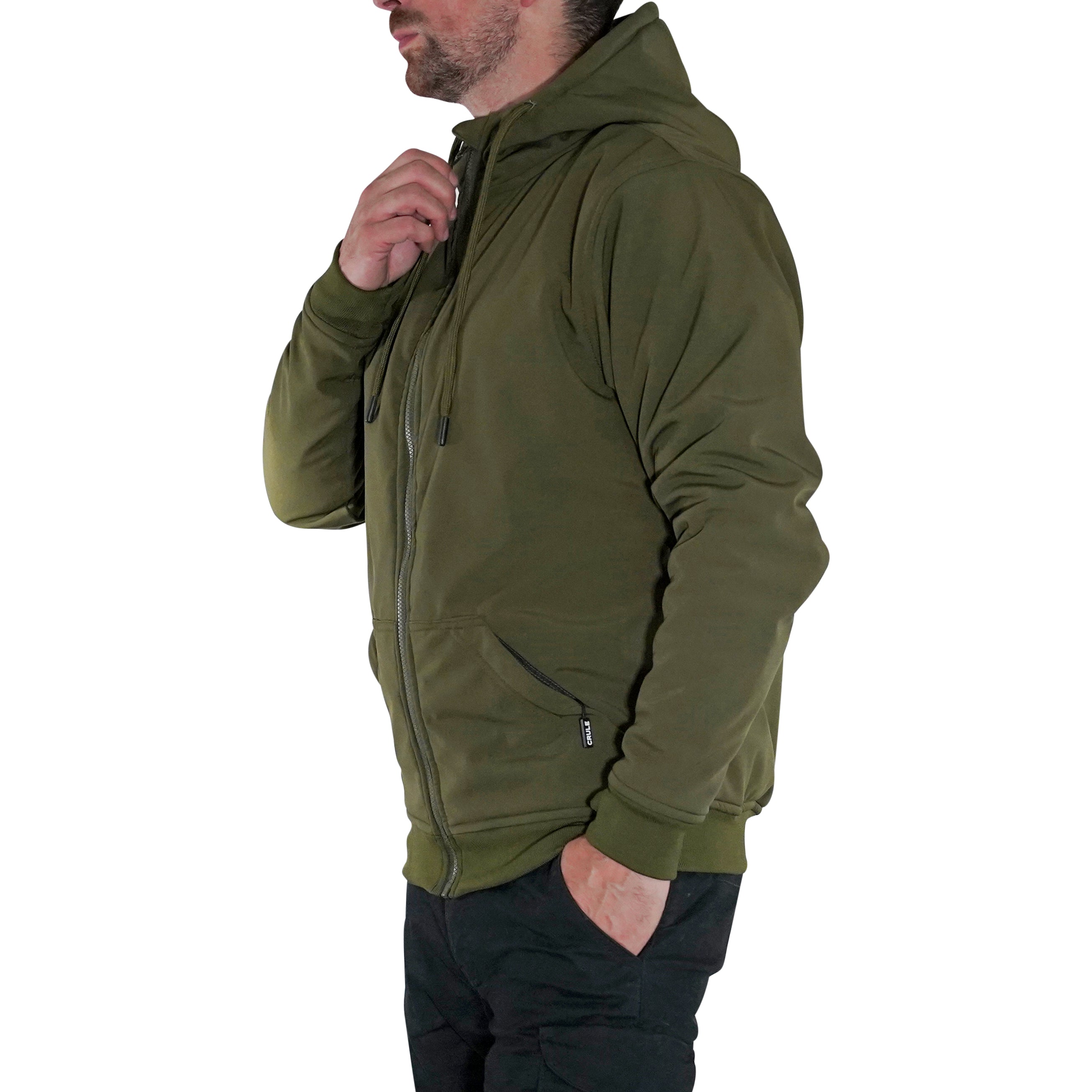 Crule Badlands Armoured Soft Shell Hoodie - Khaki