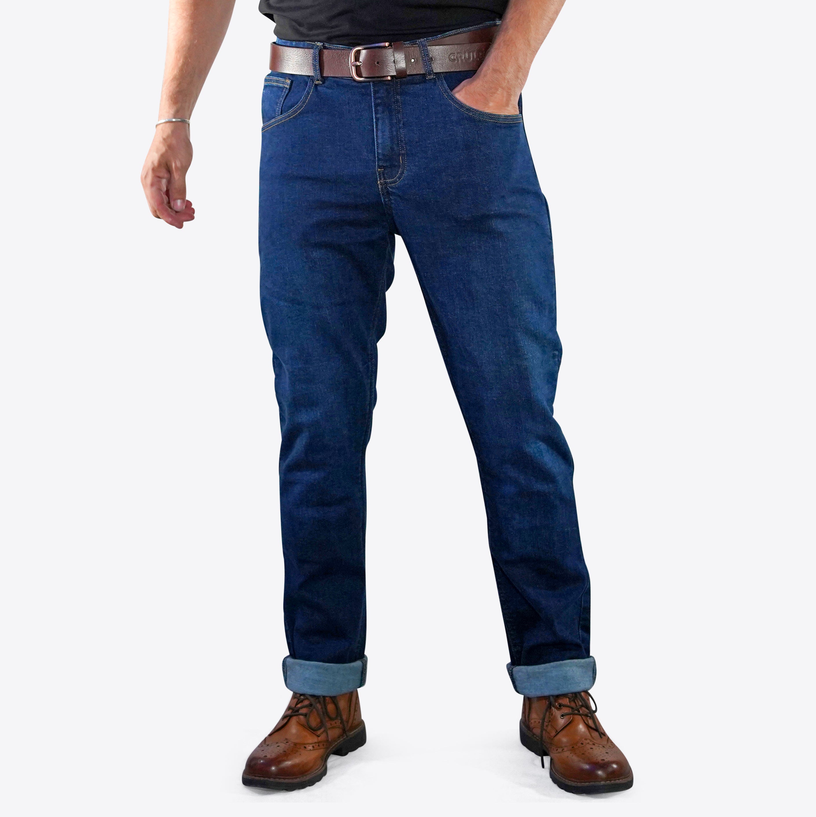 Crule Moto Armoured Denim Riding Jeans AA - Indigo