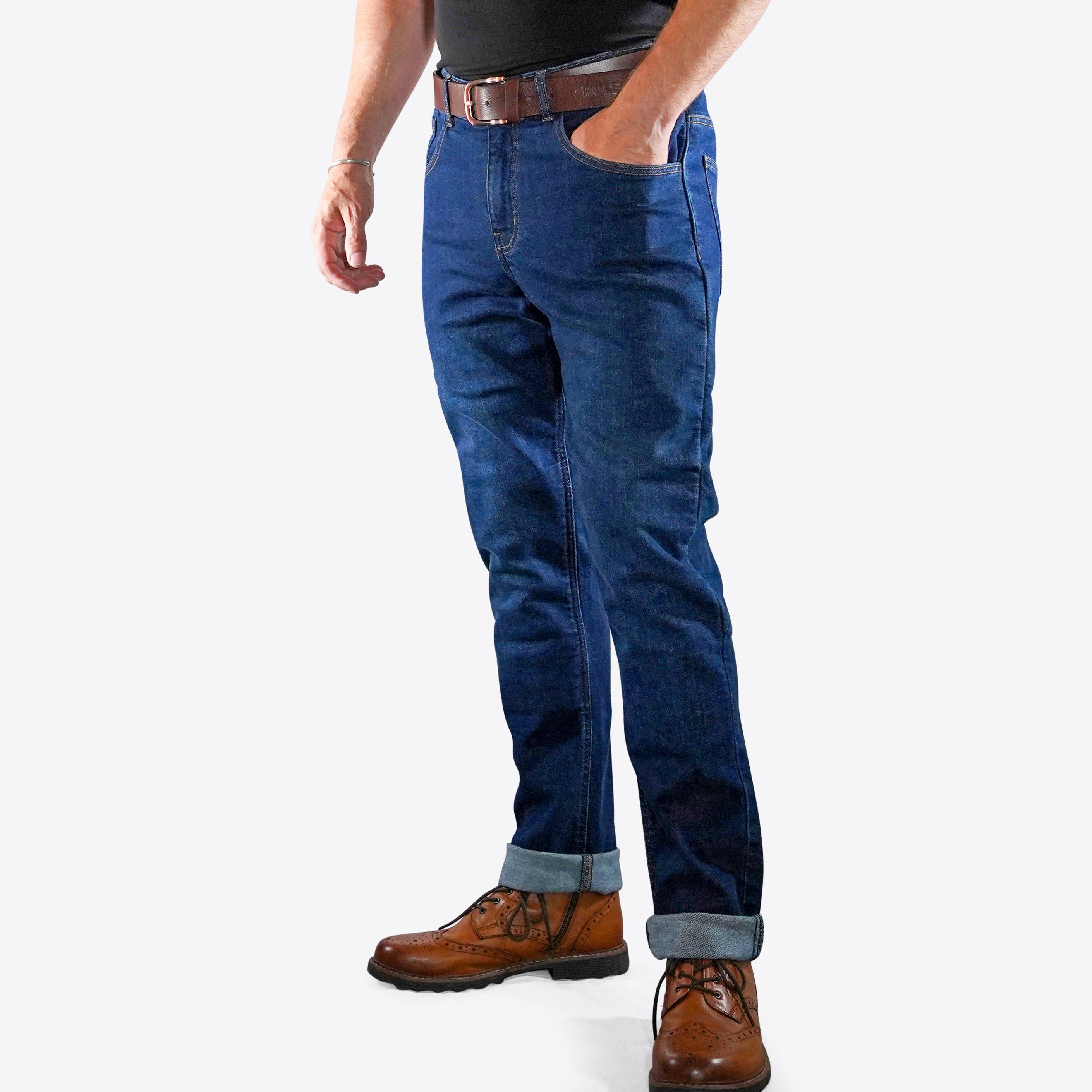 Crule Moto Armoured Denim Riding Jeans AA - Indigo