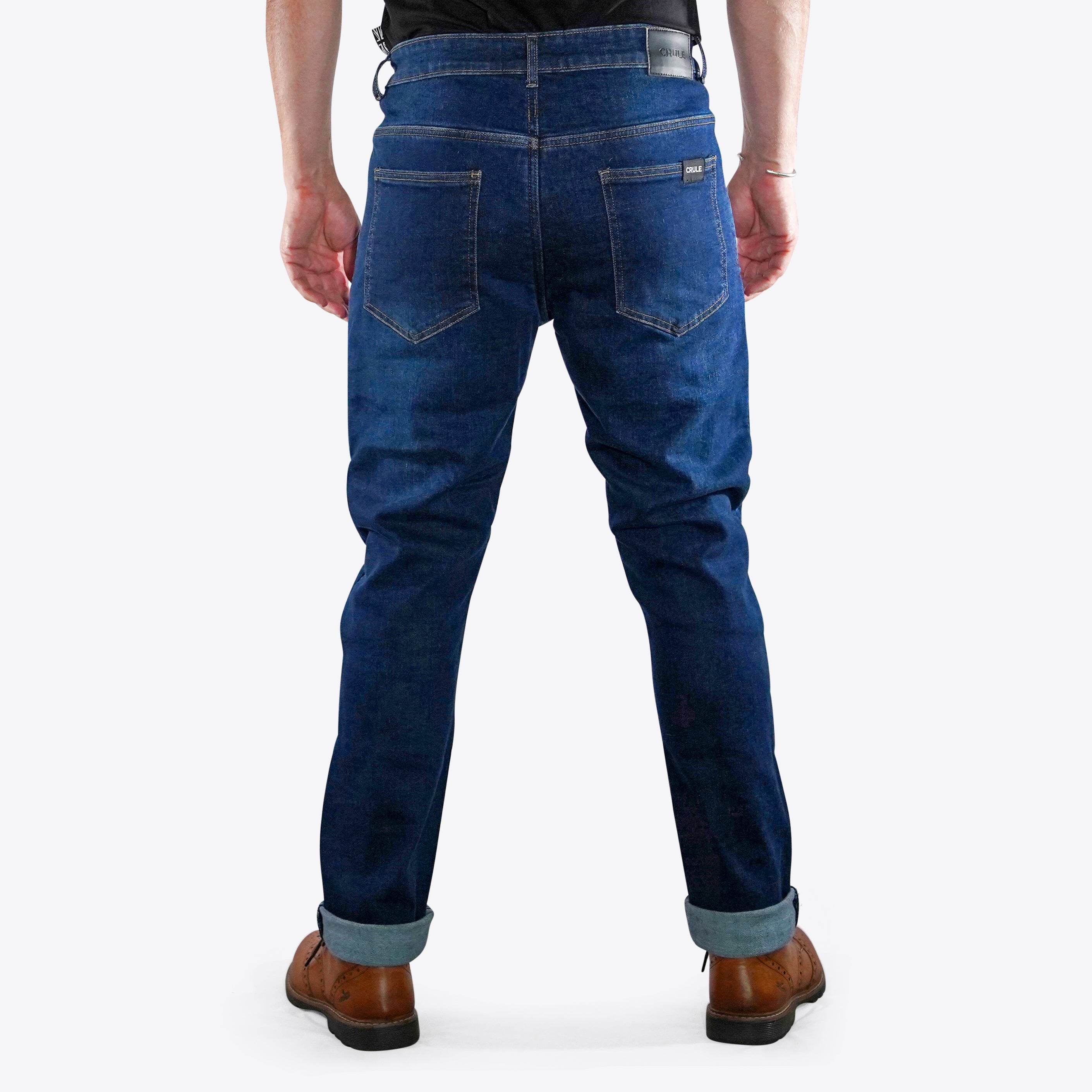 Crule Moto Armoured Denim Riding Jeans AA - Indigo