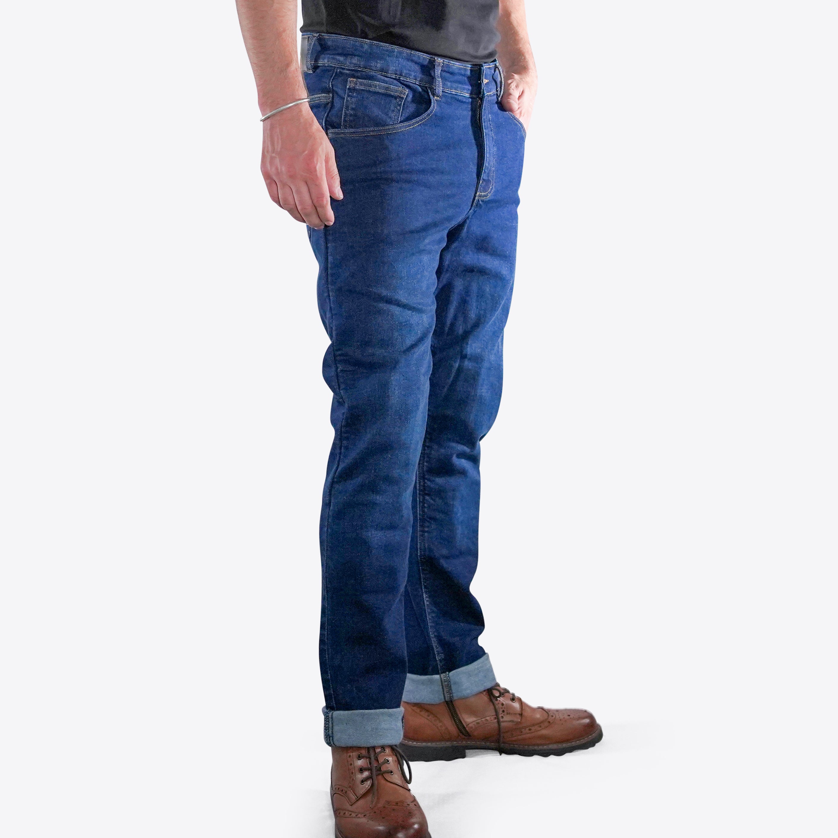 Crule Moto Armoured Denim Riding Jeans AA - Indigo