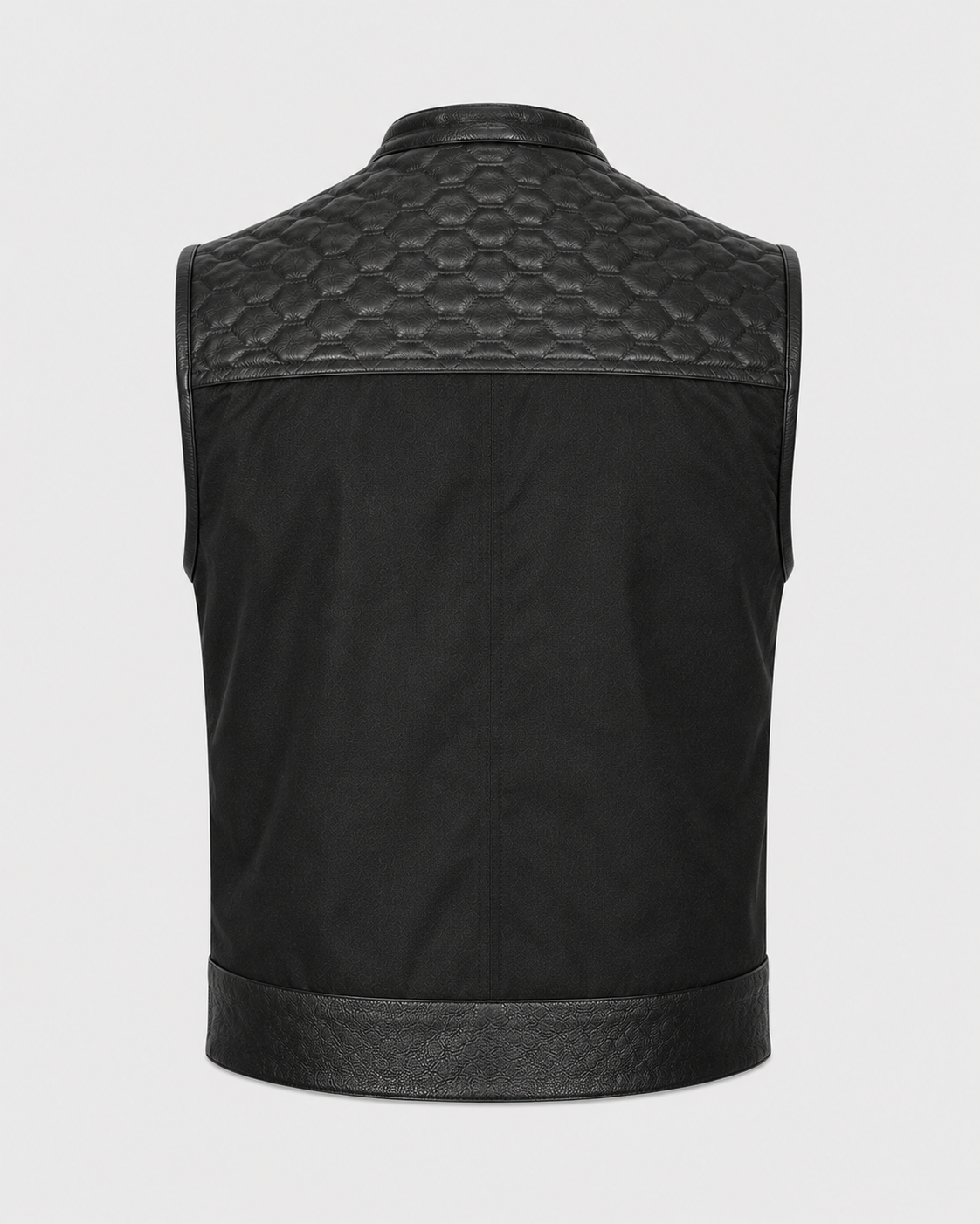 Hex Leather Nomad Armoured Riding Vest - Black on Black