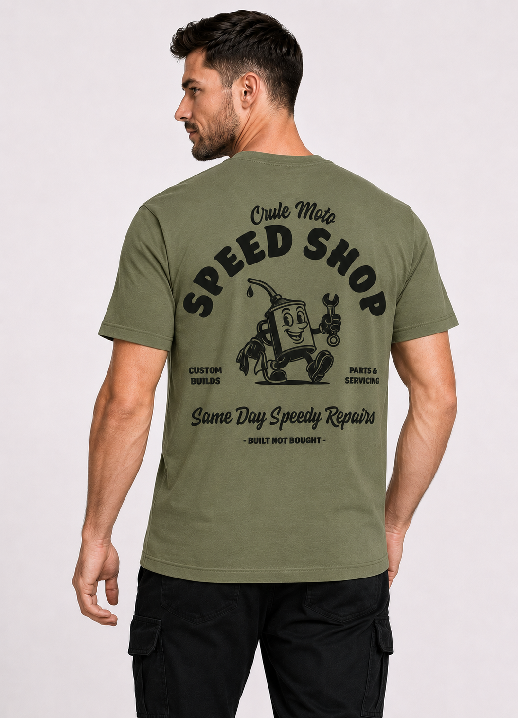 Crule Speed Shop Tee - Khaki