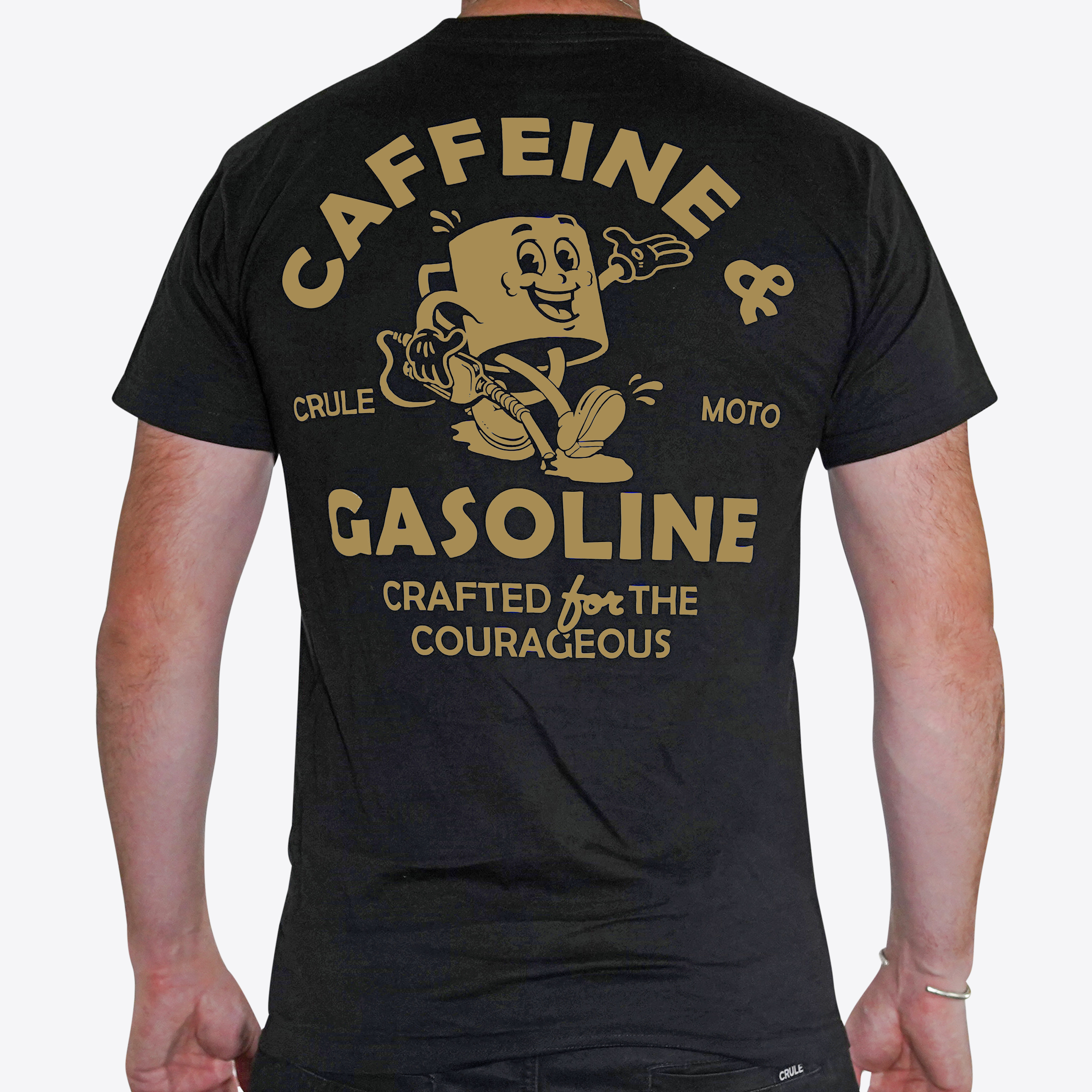 Caffeine & Gasoline Tee - Black & Gold